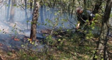 Uludağ eteklerinde çıkan yangını söndürme çalışmaları paylaşıldı
