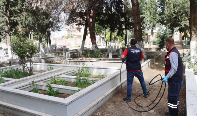 Yalova Belediyesi'nden mezarlıklarda temizlik çalışması