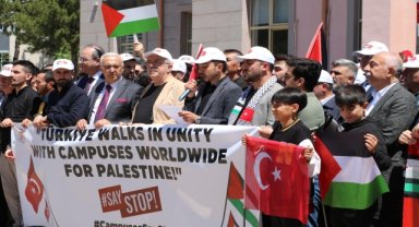 Amasya'da üniversite öğrencileri İsrail'in Refah'taki saldırılarını protesto etti