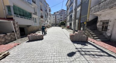 Bafra'da mahallelerde yol yapım çalışmaları sürüyor