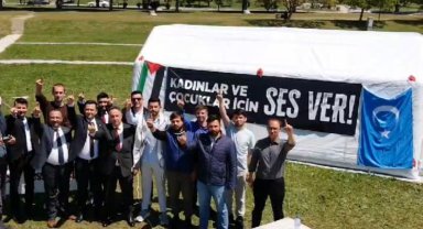 BBP'den Filistin destek çadırına ziyaret