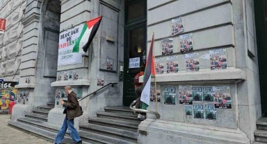 Belçika'daki Liege Üniversitesi'nde Gazze'ye destek gösterisi