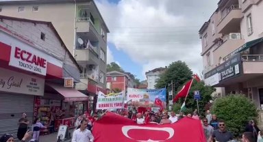 Beykozlu yüzlerce vatandaş Filistin için yürüdü