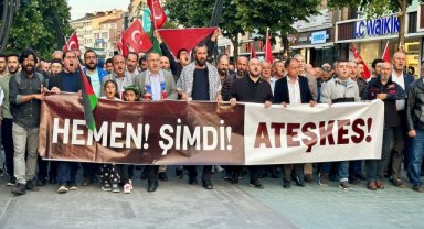 Bolu'da İsrail'in Gazze'ye saldırıları protesto edildi