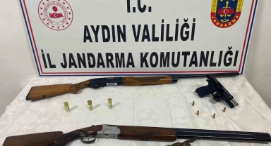 Didim'de ruhsatsız tabanca ve av tüfeği ele geçirildi