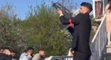 Düğünde havaya ateş açan damat yakalandı