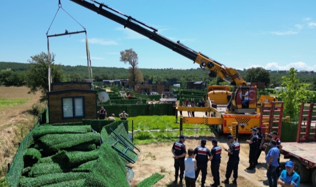 Edirne'de "tiny house"lar kaldırılıyor