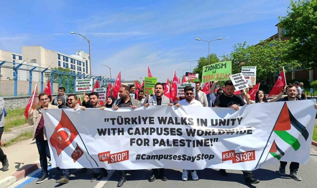 Edirne'de üniversite öğrencilerinden Filistin'e destek gösterisi