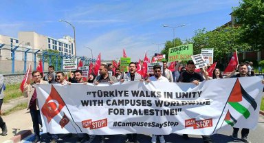 Edirne'de üniversite öğrencilerinden Filistin'e destek gösterisi