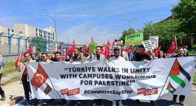 Edirne'de üniversite öğrencilerinden Filistin'e destek gösterisi