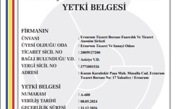 Erzurum'un ilk fuarcılık şirketi Erzurum Ticaret Borsası tarafından kuruldu