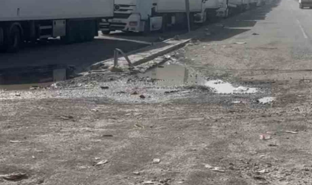 Gürbulak'ta kilometrelerce uzunlukta tır kuyruğu