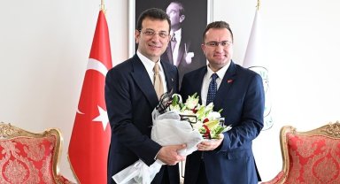 İBB Başkanı İmamoğlu'dan Gaziosmanpaşa Belediye Başkanı Bahçetepe'ye tebrik ziyareti