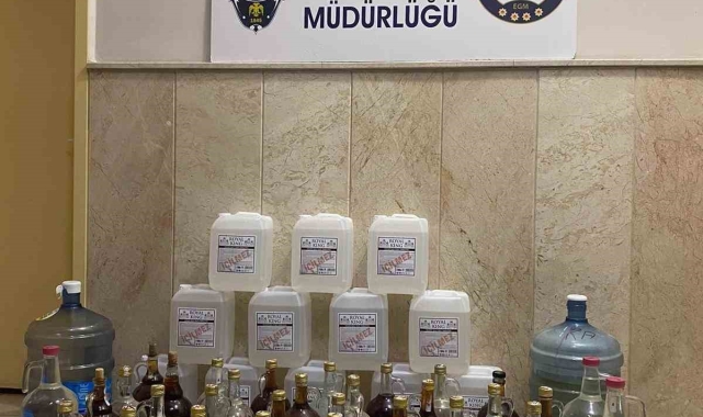 İncirliova'da 150 litre kaçak alkol yakalandı