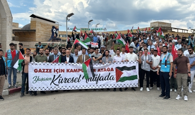 İsrail'in Filistin'e yönelik saldırıları Karabük'te protesto edildi