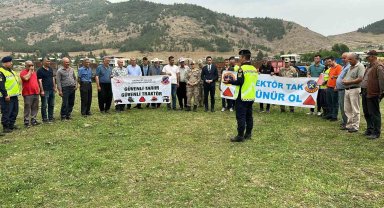 Jandarmadan traktör sürücülerine güvenli tarım eğitimi