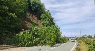 Karadeniz Sahil Yolu'nda heyelan