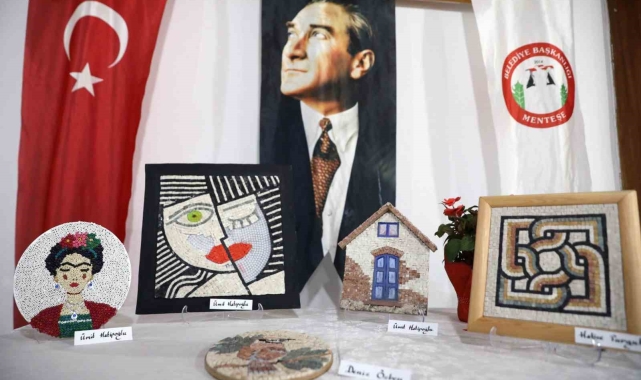 Kış kursları sergisinde el emeği göz nuru eserler görücüye çıktı
