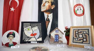 Kış kursları sergisinde el emeği göz nuru eserler görücüye çıktı