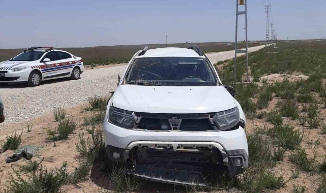 Konya'da kontrolden çıkan otomobil takla attı: 1 yaralı