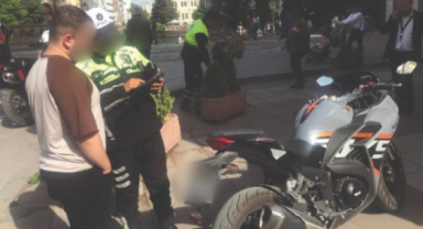 Kuralları ihlal eden 100 motosiklet ve motorlu bisiklet sürücüsüne ceza kesildi