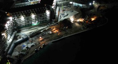 Marmaris'te inşaat yasağına rağmen gece inşaat çalışması yapıldığı iddiası