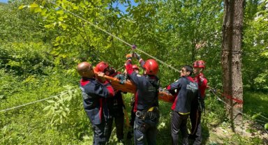 Ordu'da itfaiye ve jandarma ekibi olası afetlere karşı tatbikat gerçekleştirdi