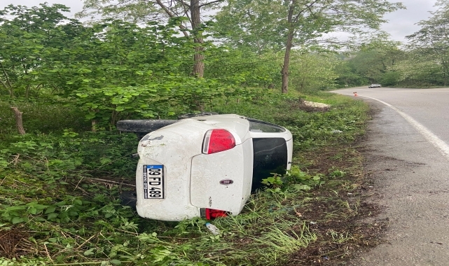 Ordu'da otomobilin devrildiği kazada 3 kişi yaralandı
