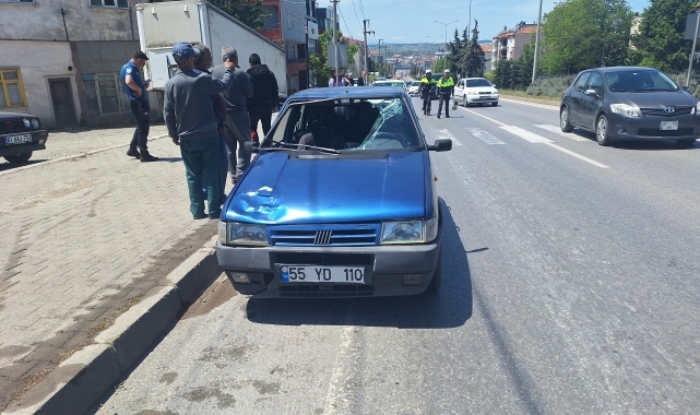 Samsun'da otomobilin çarptığı yaya yaralandı