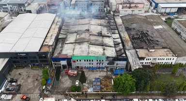 Samsun'daki fabrika yangını 9 saatte söndürüldü