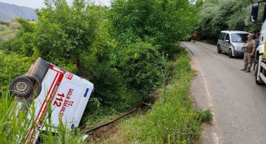 Siirt'te akrep sokması vakasına giden ambulans kaza yaptı