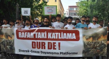 Siverek'te sesiz yürüyüşle İsrail protesto edildi