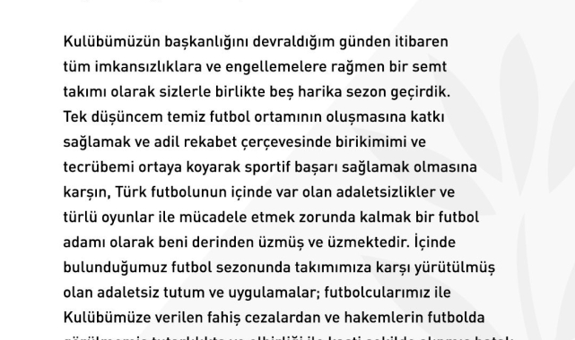 Süleyman Hurma: "Karagümrük'ün daha da güçlenerek Süper Lig'e döneceğinden kimsenin şüphesi olmasın"