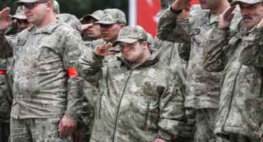 Tokat'ta engelli gençler temsili askerlik yaptı