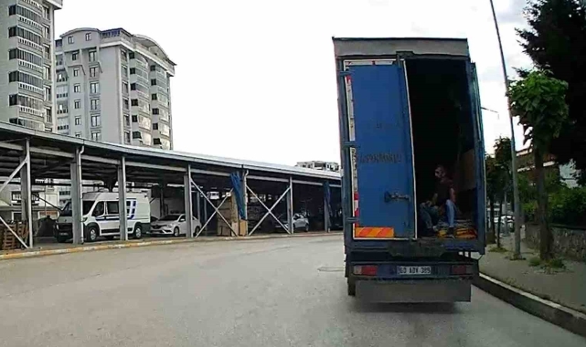 Tokat'ta tehlikeli yolculuk kamerada