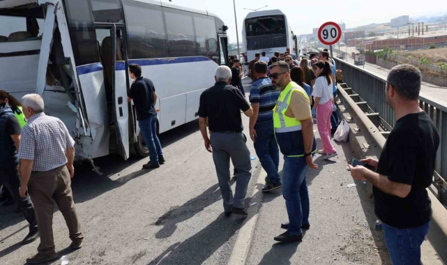 Turgutlu'da işçi servisleri kaza yaptı: 35 işçi yaralandı