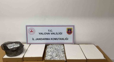 Yalova'da 35 bin adet dolu makaron ele geçirildi