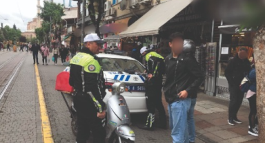 Yaya bölgelerinde motosiklet ve motorlu bisiklet kullanan 63 sürücüye ceza kesildi