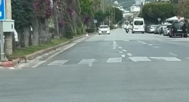 Yolda ters istikamette seyreden otomobil görenleri şaşırttı