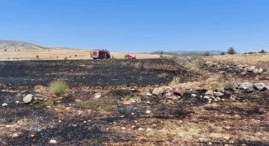 100 dönümlük arpa ekili alan yandı