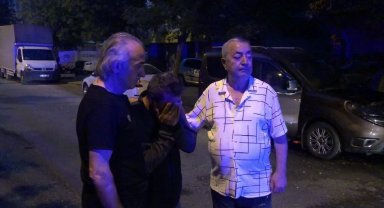 Aracı alev alev yandı, gözyaşlarına boğuldu