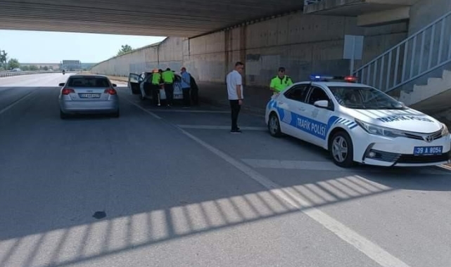 Babaeski'de emniyet ve jandarmadan ortak radar denetimi