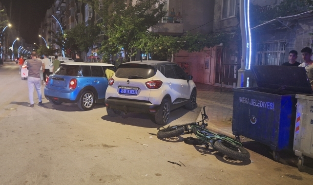 Bafra'da otomobile arkadan çarpan elektrikli bisiklet sürücüsü yaralandı