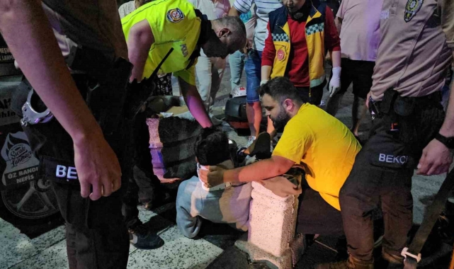 Bandırma'da motosiklet kazası kamerada