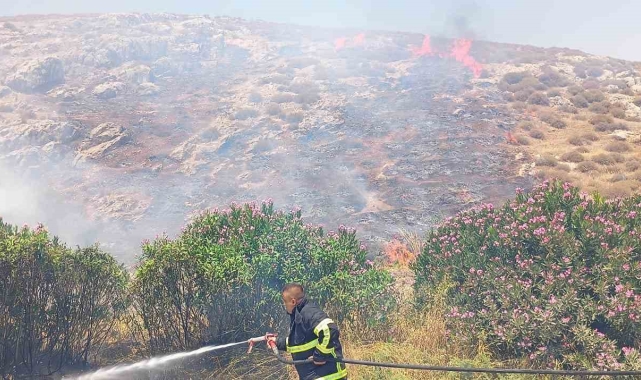 Belen'de bahçe yangını