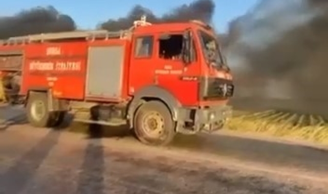 Bursa'da kamyonet alev alev yandı