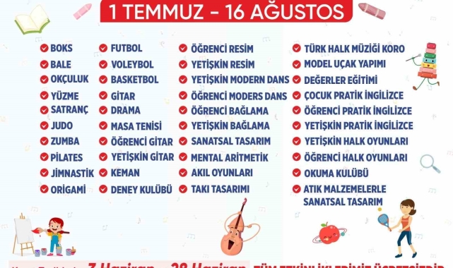 Büyükşehir'in yaz kurslarına kayıtlar devam ediyor