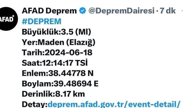 Elazığ'da korkutan deprem