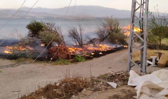 Elazığ'da otluk alanda yangın