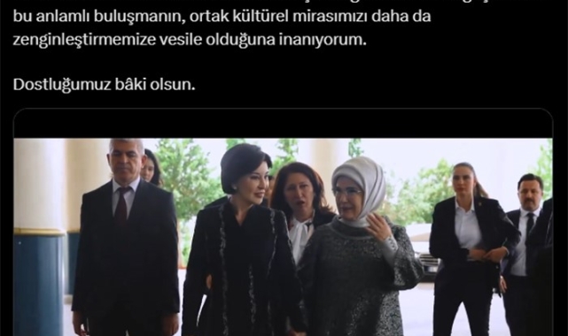 Emine Erdoğan'dan Ziroat Mirziyoyeva ile Millet Kütüphanesi'ni ziyaretine ilişkin paylaşım
